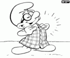 Snugger Smurf, de meest intelligente smurf draagt ​​een mooie jas