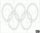 Puzzel van de Olympische vlag