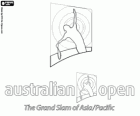 Logo van de Australian Open, de eerste van de vier Grand Slam-tennistoernooien