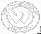 Logo van Wimbledon, het oudste tennistoernooi ter wereld. De derde Grand Slam van het jaar