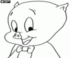 Porky Pig, een geanimeerde cartoon personage in Loonely Tunes van de Warner Bros