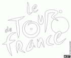 Logo van de Tour de France, de eerste en beroemdste wielerwedstrijd georganiseerd in de wereld die plaatsvindt gedurende drie weken in Frankrijk