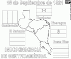 Onafhankelijkheid van Midden-Amerika, 15 september 1821. Herdenking van de onafhankelijkheid van Spanje in de moderne landen van Guatemala, Honduras, El Salvador, Nicaragua en Costa Rica