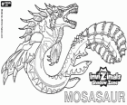 Mosasaur. Invizimals Shadow Zone. Authentieke zeemonster met krachtige vinnen en sterke kaken