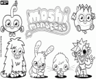 Alle monsters van Moshi Monsters: Furi, Katsuma, Poppet, Zommer, Luvli, Diavlo