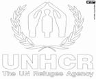 UNHCR-logo, de Verenigde Naties Hoge Commissaris voor de Vluchtelingen
