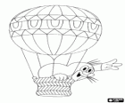 De kleine mol vliegen in een luchtballon