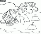 My little pony, Mijn kleine pony op het strand spelen met zand kastelen