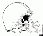 Een helm, Cleveland Browns logo, american football franchise in de Noord-divisie van AFC, Cleveland en Berea, Ohio
