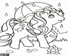 My little pony, mijn kleine pony met een paraplu in de regen