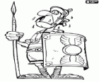 Romeinse soldaat zweet van de angst bij het denken van Asterix en Obelix