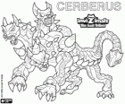 Cerberus, laatste evolutie. Invizimals The Lost Tribes. Angstaanjagende en verschrikkelijke driekoppige hond