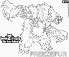 Freezefur, laatste evolutie. Invizimals The Lost Tribes. Een enorme beest, gewelddadige en felle