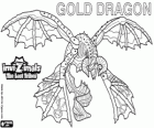 Gold Dragon. Invizimals The Lost Tribes. Draak van goud met vier vleugels die meer dan de zon schijnt