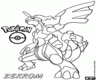Zekrom, legendarische Pokémon, Draak / elektrisch. Pokémon Witte mascotte