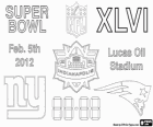 Super Bowl 2012. New England Patriots vs. New York Giants. Lucas Oil Stadium, Indianapolis, 5 februari 2012