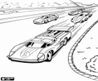 Raceautos op het Hot Wheels circuit