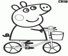 Peppa varken paardrijden haar fiets