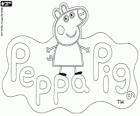 Een kleurplaat met het logo van Peppa Pig, de beroemdste varkentje