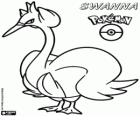 Swanna, Suwanna, de witte vogel Pokémon. Evolueert van Ducklett