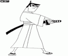 Samurai Jack met de katana