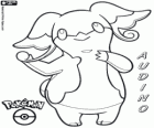 Audino, Tabunne, deze Pokémon met haar grote oren kan horen de emoties en de gezondheid van de anderen Pokemon