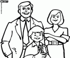 Een gezin bestaande uit een vader, een moeder en een zoon