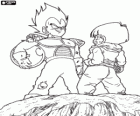Vegeta en Son Gohan, de trots van het krijger uit de ruimte,  oog in oog met de zoon van Son Goku