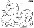 Slangen puzzel. Puzzel van reptielen