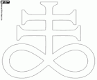 Satanische kruis, variatie van het alchemistische symbool voor de zwavel