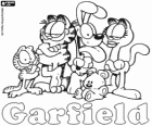 Garfield en zijn vrienden Nermal, Odie, Arlene en Pooky
