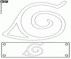 Naruto hoofdband met het teken van het dorp blad