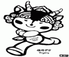 Yingying, een Tibetaanse antilope. Mascotte van de Olympische Spelen Beijing 2008