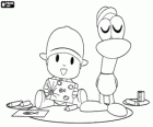 Pocoyo en Pato tonen hun tekeningen