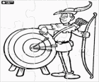 De beroemde boogschutter Robin Hood puzzel