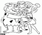 De Flintstones, de Flintstones familie: Fred, Wilma, Pebbles en Dino
