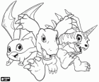 Digimon: Patamon, Agumon en Gabumon
