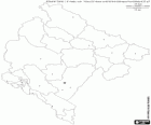 Kaart van de Republiek Montenegro. Op het Balkan schiereiland begrensd door Bosnië en Herzegovina, Servië, Albanië, Kroatië en Kosovo