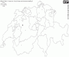 Kaart van de Bondsstaat Zwitserland. Land beperkt door Duitsland, Oostenrijk, Liechtenstein, Italië en Frankrijk