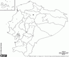 Kaart van de Republiek Ecuador. Hoofdstad: Quito. Zuid-Amerikaanse land met kust in de Stille Oceaan