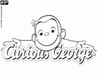 Originele logo van Curious George in het Engels, Nieuwsgierig aapje