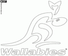 Logo van de Australië nationale rugbyteam, de wallabies. Embleem, de wallaby