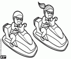 Waterscooters, jetski. Recreatiewater ambachten