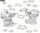 Patati Patatá de clowns, twee schilders