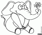 Olifant met een bloem