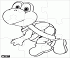 Puzzel van Koopa Troopa, de schildpad, een vijand van Mario