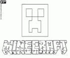 Minecraft logo met het gezicht van een Creeper
