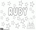 Ruby, naam van Latijnse herkomst. Het komt van de naam van de edelsteen, de robijn