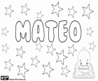 Mateo, naam van Hebreeuwse oorsprong. Afgeleide van Matatyahu, de betekenis ervan is geschenk van God