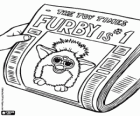 Furby op de cover van de krant, het beste-verlakkerij speelgoed